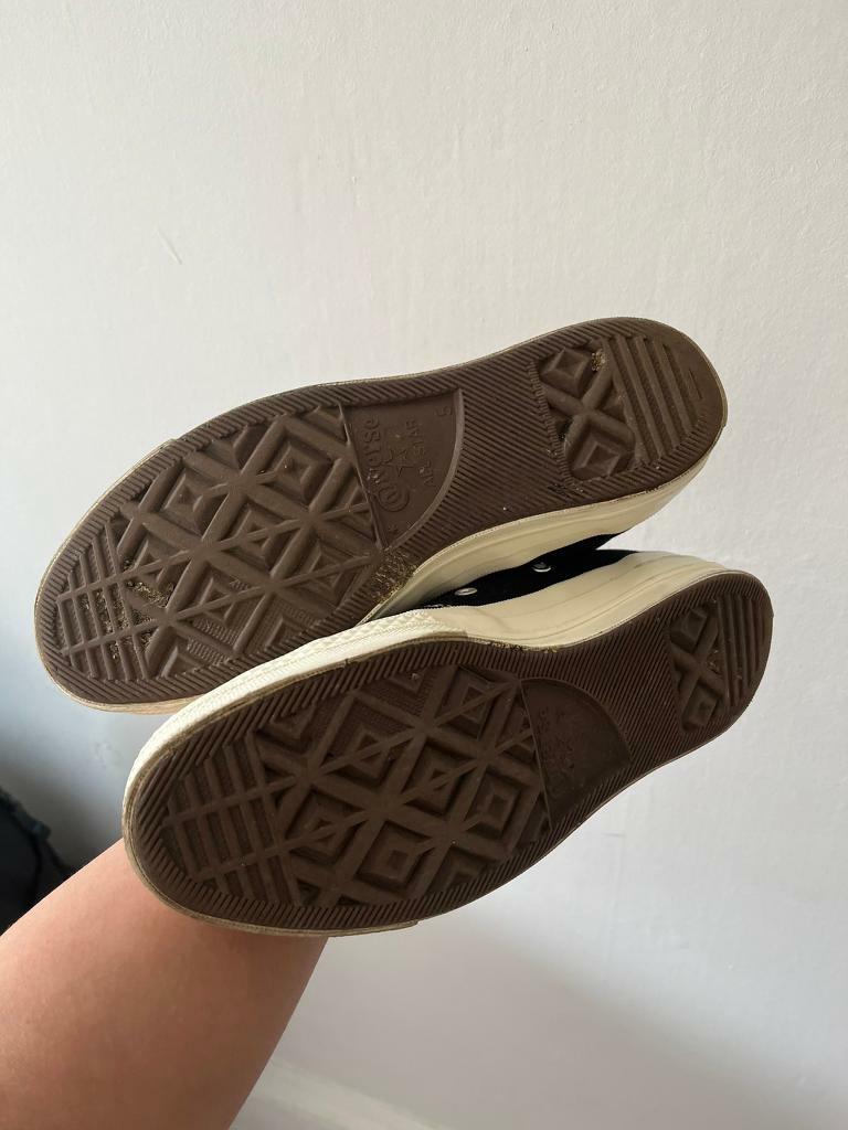 cdg converse black size 5